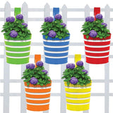 Iron Hook Hanging Decorative Round Shape Pot - (Multicolored) | Set of 5