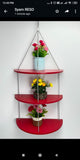 Half Moon 3 Layers Hanging Planter Stand- Yelliow / Red